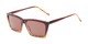 Angle of The Flax Reading Sunglasses in Brown/Tortoise with Amber, Women's Cat Eye Reading Sunglasses