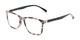 Angle of The Flora in Pink Floral/Black, Women's Retro Square Reading Glasses