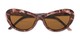 Folded of The Flossie Bifocal Reading Sunglasses in Purple Tortoise with Amber