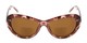 Front of The Flossie Bifocal Reading Sunglasses in Purple Tortoise with Amber