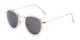 Angle of The Foley Reading Sunglasses in Clear/Gold with Smoke, Women's and Men's Round Reading Sunglasses