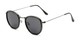 Angle of The Foley Reading Sunglasses in Grey with Smoke, Women's and Men's Round Reading Sunglasses