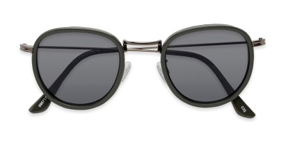 Folded of The Foley Reading Sunglasses in Grey with Smoke
