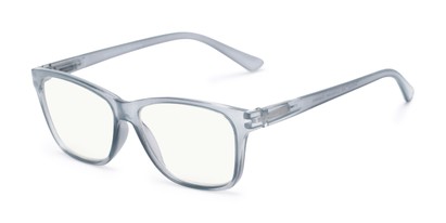 Angle of The Francis Computer Reader in Grey, Women's and Men's Retro Square Reading Glasses