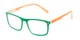 Angle of The Frannie Bifocal in Green/Orange, Women's Rectangle Reading Glasses