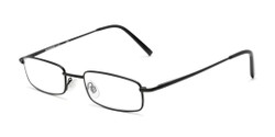 Angle of The Freeland in Matte Black, Women's and Men's Rectangle Reading Glasses