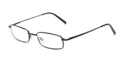 Angle of The Freeland in Glossy Brown, Women's and Men's Rectangle Reading Glasses