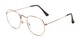 Angle of The Frenchie in Gold, Women's and Men's Round Reading Glasses