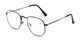 Angle of The Frenchie in Grey, Women's and Men's Round Reading Glasses