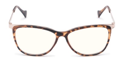 Front of The Frida Computer Reader in Tortoise/Gold with Yellow