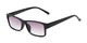 Angle of The Fuller Reading Sunglasses in Matte Black with Smoke, Women's and Men's Rectangle Reading Sunglasses