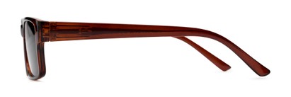 Side of The Fuller Reading Sunglasses in Glossy Brown with Smoke
