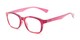 Angle of The Garland in Pink, Women's and Men's Retro Square Reading Glasses