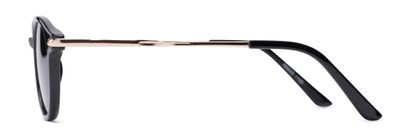 Side of The Geller Reading Sunglasses in Black/Gold with Smoke