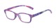 Angle of The Gemma in Purple Floral, Women's Rectangle Reading Glasses