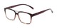 Angle of The Geoff in Brown Striped, Women's and Men's Rectangle Reading Glasses