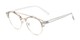 Angle of The Gillespie in Clear Grey, Women's Browline Reading Glasses