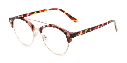 Angle of The Gillespie in Red Tortoise, Women's Browline Reading Glasses