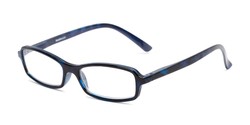 Angle of The Gleela in Blue, Women's and Men's Rectangle Reading Glasses