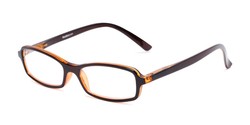 Angle of The Gleela in Brown, Women's and Men's Rectangle Reading Glasses