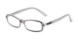 Angle of The Gleela in Clear Grey, Women's and Men's Rectangle Reading Glasses