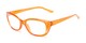 Angle of The Glitzy in Orange, Women's Cat Eye Reading Glasses