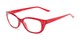 Angle of The Glitzy in Red, Women's Cat Eye Reading Glasses