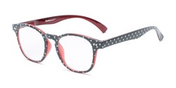 Angle of The Glory in Grey Stars/Red, Women's Round Reading Glasses