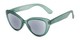 Angle of The Greer Reading Sunglasses in Dark Matte Green, Women's Cat Eye Reading Sunglasses