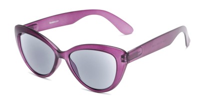 Angle of The Greer Reading Sunglasses in Matte Purple, Women's Cat Eye Reading Sunglasses