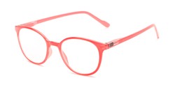 Angle of The Gretel in Strawberry Pink, Women's Round Reading Glasses