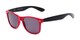 Angle of The Guthrie Reading Sunglasses in Red/Black with Smoke, Women's and Men's Retro Square Reading Glasses