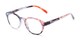 Angle of The Gwendolyn Bifocal in Glossy Floral, Women's Round Reading Glasses