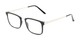 Angle of The Hank in Matte Black, Women's and Men's Rectangle Reading Glasses