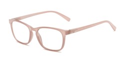 Angle of The Hannah - Foster Grant for Readers.com in Rose Pink, Women's Square Reading Glasses