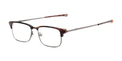 Angle of The Hanover Flat Folding Reader in Tortoise/Grey, Women's and Men's Browline Reading Glasses