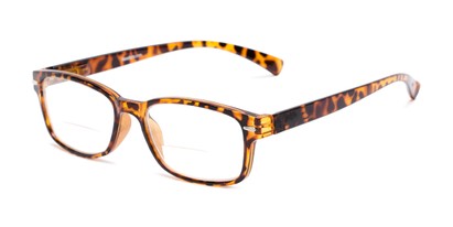 Angle of The Hardy Bifocal in Brown Tortoise, Women's and Men's Retro Square Reading Glasses