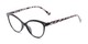 Angle of The Harlow in Black/Grey Tortoise, Women's Cat Eye Reading Glasses