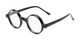 Angle of The Harry in Black, Women's and Men's Round Reading Glasses