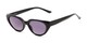 Angle of The Hattie Reading Sunglasses in Black with Smoke, Women's Cat Eye Reading Sunglasses