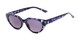 Angle of The Hattie Reading Sunglasses in Blue Tortoise with Smoke, Women's Cat Eye Reading Sunglasses