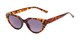Angle of The Hattie Reading Sunglasses in Brown Tortoise with Smoke, Women's Cat Eye Reading Sunglasses
