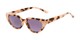 Angle of The Hattie Reading Sunglasses in Tan Tortoise with Smoke, Women's Cat Eye Reading Sunglasses
