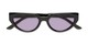 Folded of The Hattie Reading Sunglasses in Black with Smoke