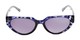 Front of The Hattie Reading Sunglasses in Blue Tortoise with Smoke