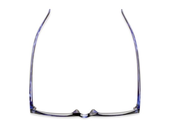 Overhead of The Hattie Reading Sunglasses in Blue Tortoise with Smoke