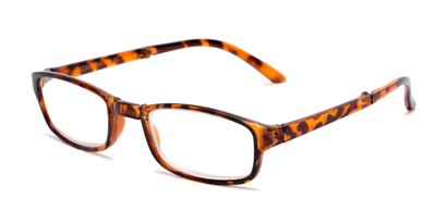 Angle of The Hawk Folding Reader in Tortoise, Women's and Men's Rectangle Reading Glasses
