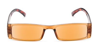 Front of The Hayden Tinted Computer Reader in Brown/Tortoise with Light Amber