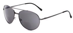 Angle of The Hendrix Bifocal Reading Sunglasses in Grey with Smoke, Women's and Men's Aviator Reading Sunglasses