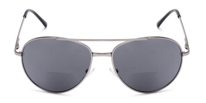 Front of The Hendrix Bifocal Reading Sunglasses in Silver with Smoke